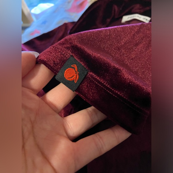 Peachy Den The Kernel Velvet Jumpsuit - Claret - Picture 4 of 6